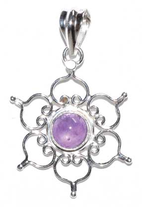 1.25" Lotus amethyst pendant